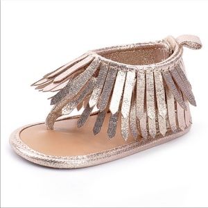 Size 2 infant gold boho moccasins